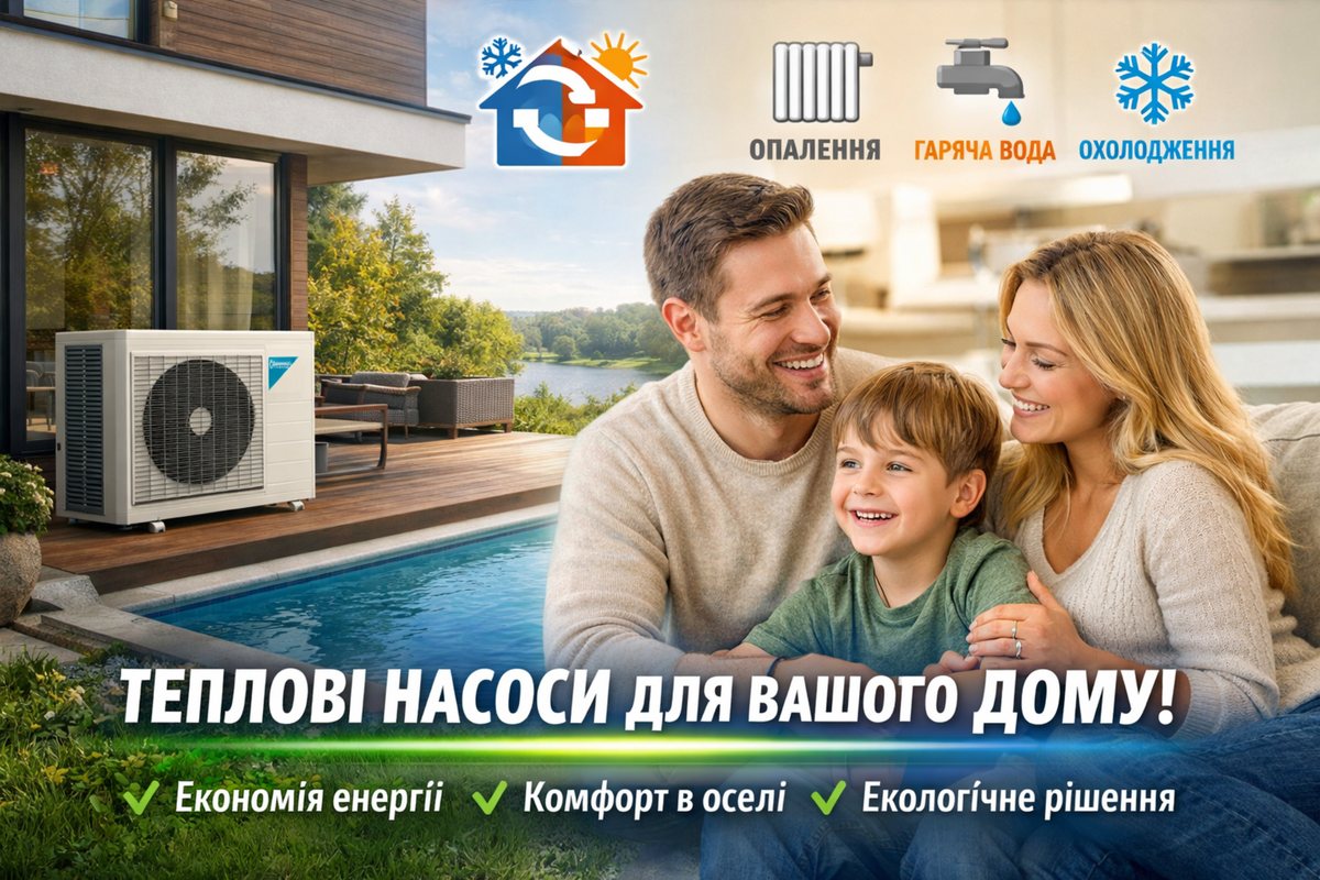 Теплові насоси для вашого дому — опалення та гаряча вода